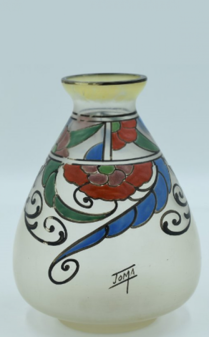 Joma – Vase Art Deco – Verre opalescent